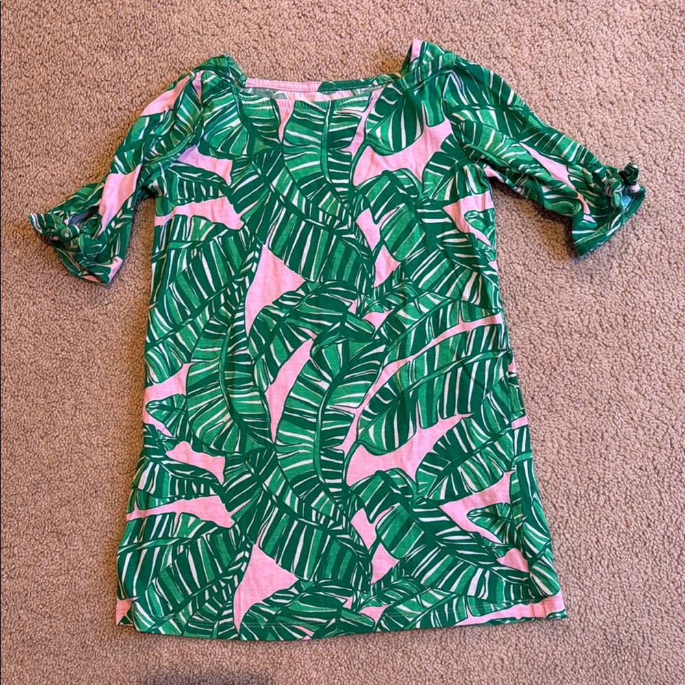Lilly Pulitzer Green Leaf Print girls dress